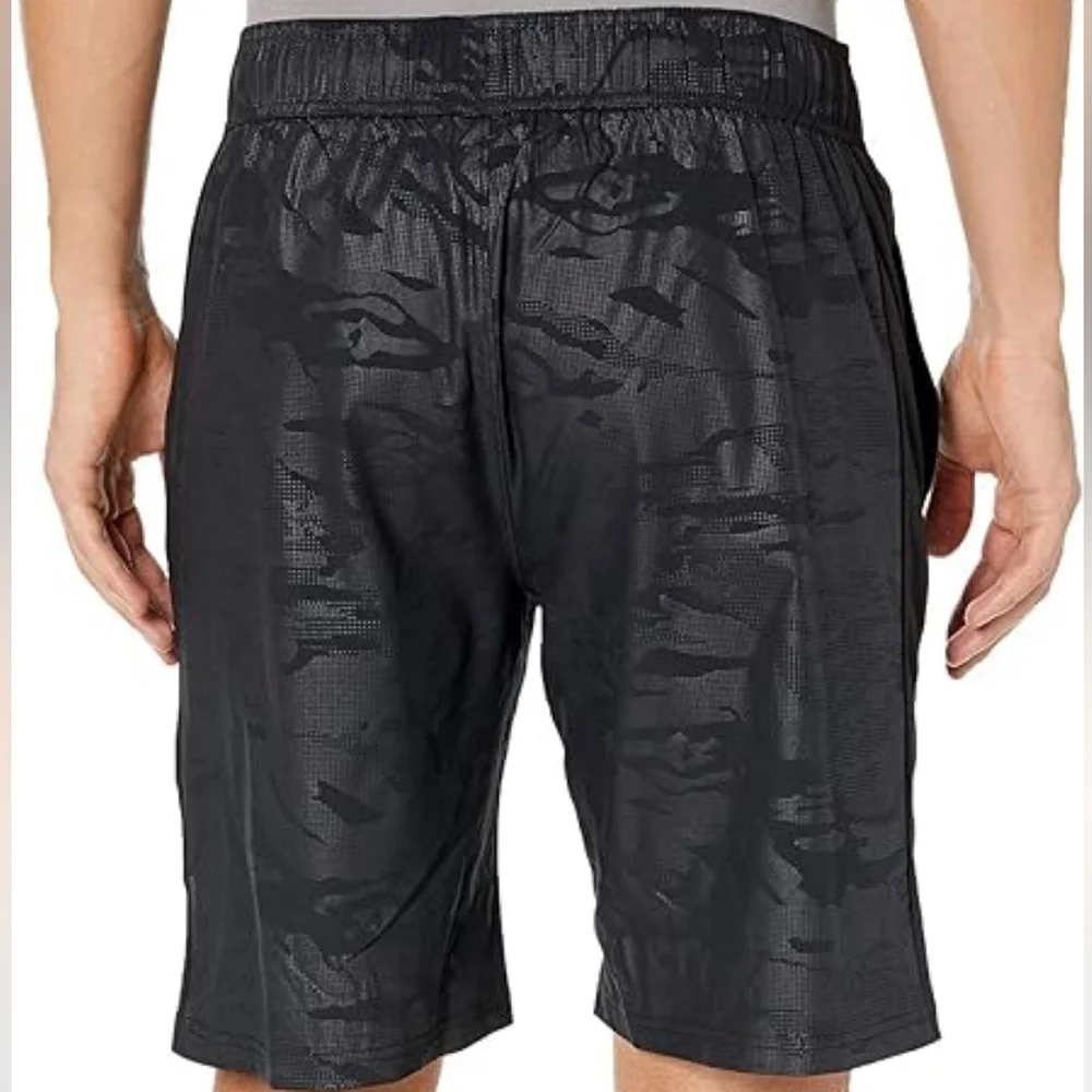 Men's Balance Collection Athletic Shorts Camouflage Embossed Black Large